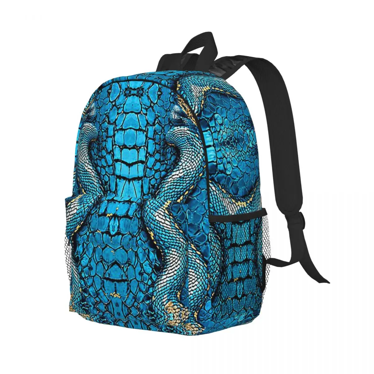 Snake Skin Blue Snake Serpent Animal Print Viper Fashion Backpack Student Boys Girls BookBag School Bag Computer Shoulder Bags