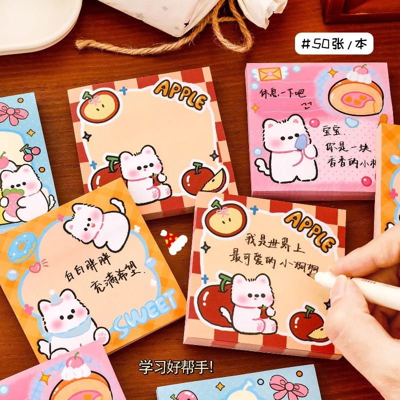 카툰노트, 학생들은 귀엽다, 메시지 남기기, 노트패드, 고급스러운, 찢어지는, 접착력 있는, 강력한 스티커, 귀여운 스티키 탭