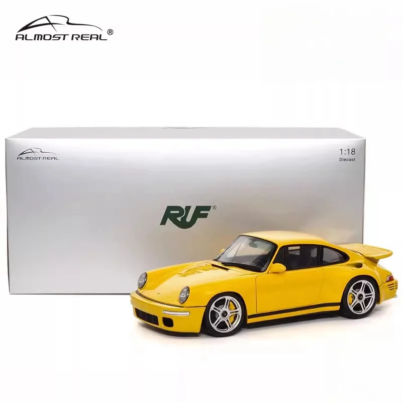 1:18 RUF CTR Anniversary Edition 2017 alloy full open Yellow alloy full open mold alloy press shaft miniature simulation model,