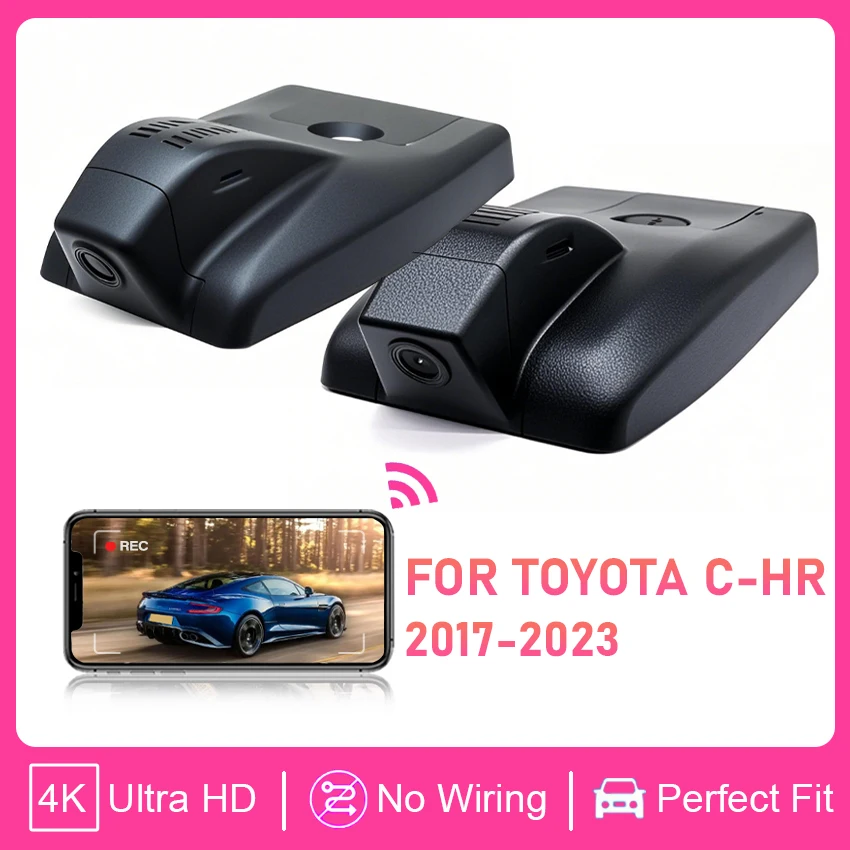 

Dash Cam 4K for Toyota C-HR/CHR 2017-2023, OEM Style, Built-in WiFi, Night Vision, Easy Install Dashcam for C-HR