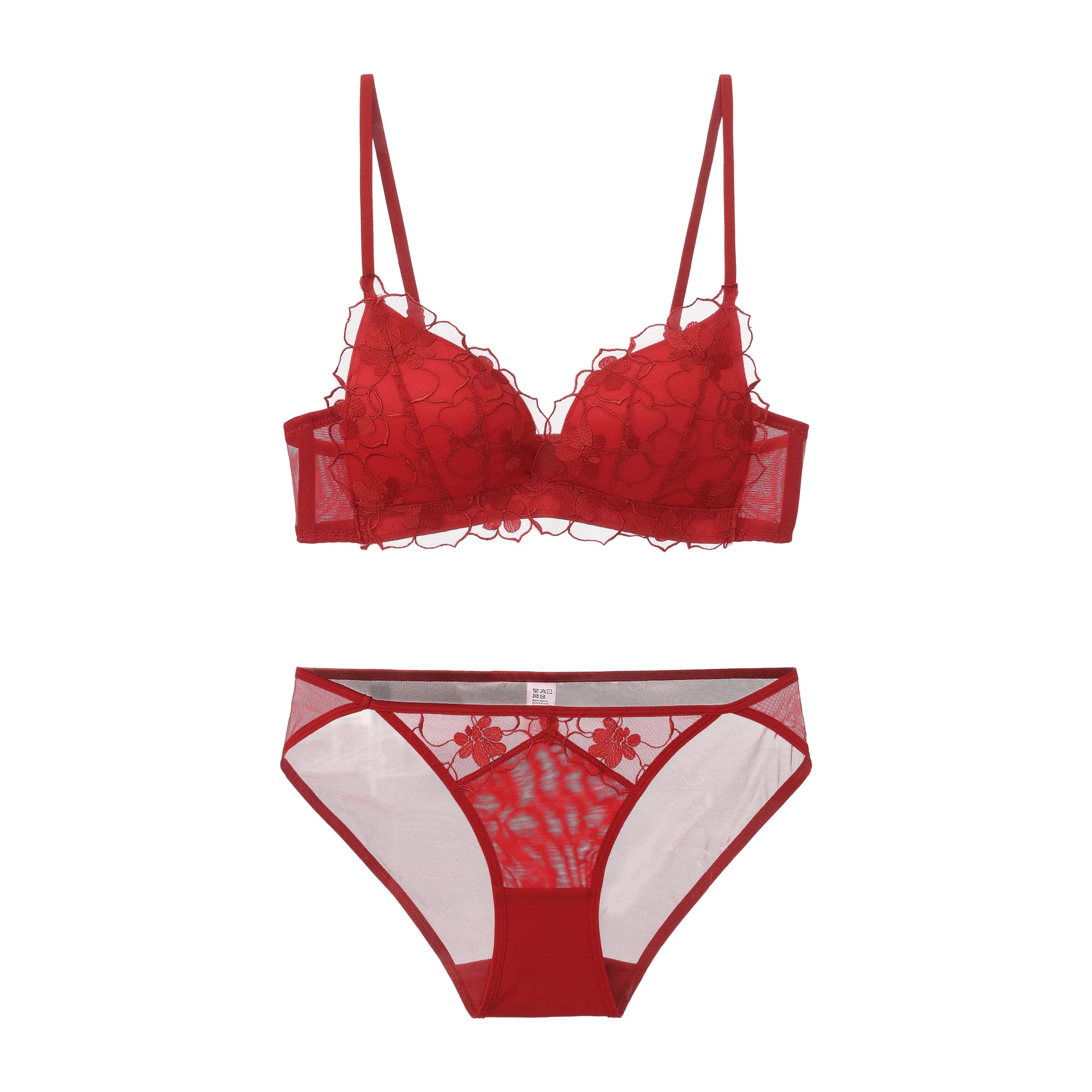 French Casual Style New Women's Bra Sexy Lift Side Breast Collection Small Chest Gathering Pure Desire Bra Sets Solid Color 62P3