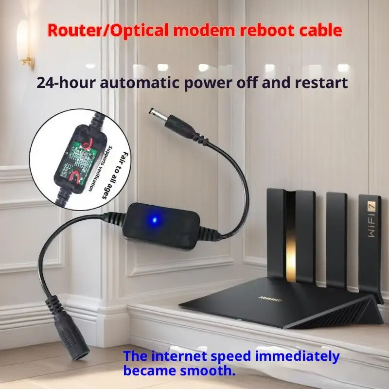 24H Automatic Power Off Reset Line DC 5V-15V 5.5x2.1mm 1Pcs Rout-er Rebooter WiFi Reset Router Timing Restart Module Timing