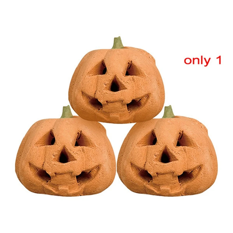 Fire Pits Carved Pumpkin For Fireplaces, Faux Halloween Decor Use In Indoor, Gas Inserts, Vented, Electric, Fire Pits