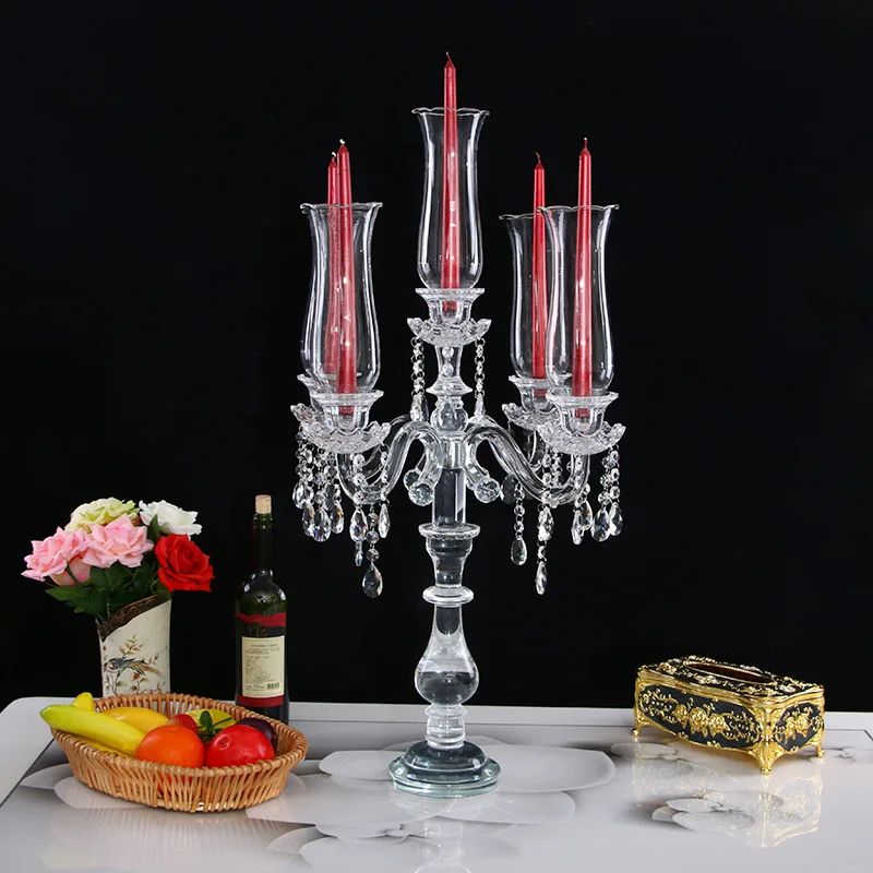 

Wedding table decoration 5-arm crystal candle holder