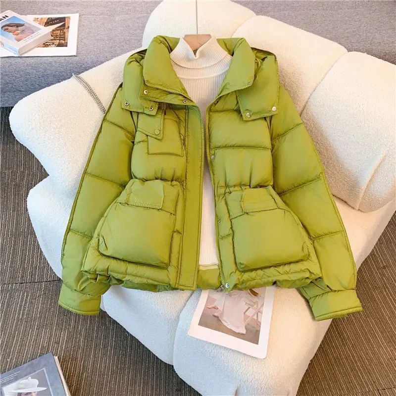 2025 nueva chaqueta de invierno para mujer Parkas cálidas para mujer Tops de manga larga chaqueta acolchada de algodón informal prendas de vestir con capucha para mujer