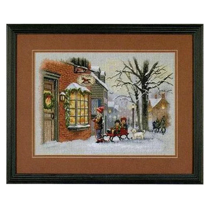 Amishop Top Quality Lovely Counted Cross Stitch Kit A Christmas Wish Snow Day Dimensions 08804 Dim 8804