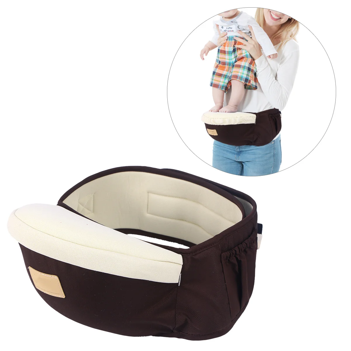 

Baby Holding Stool Carrier Adjustable Strap Coffee Cozy Flexible Fabric Perfect for Short Time Interaction Outside