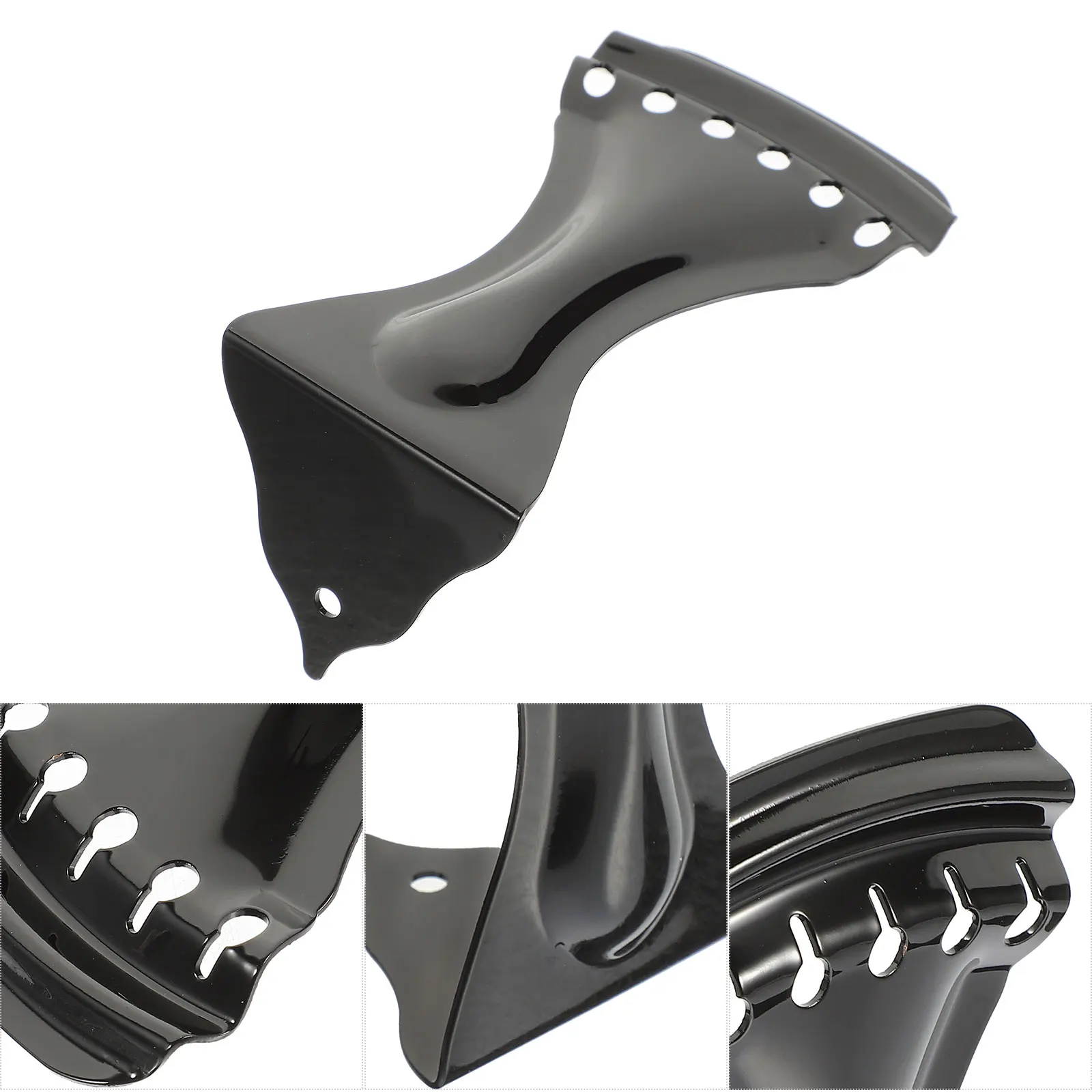 

Black Metal Guitar Tailpiece 6 String Resonator Replacement For Dobro Echo Repair 11.5*6.6*0.15Cm Steel Body Fit