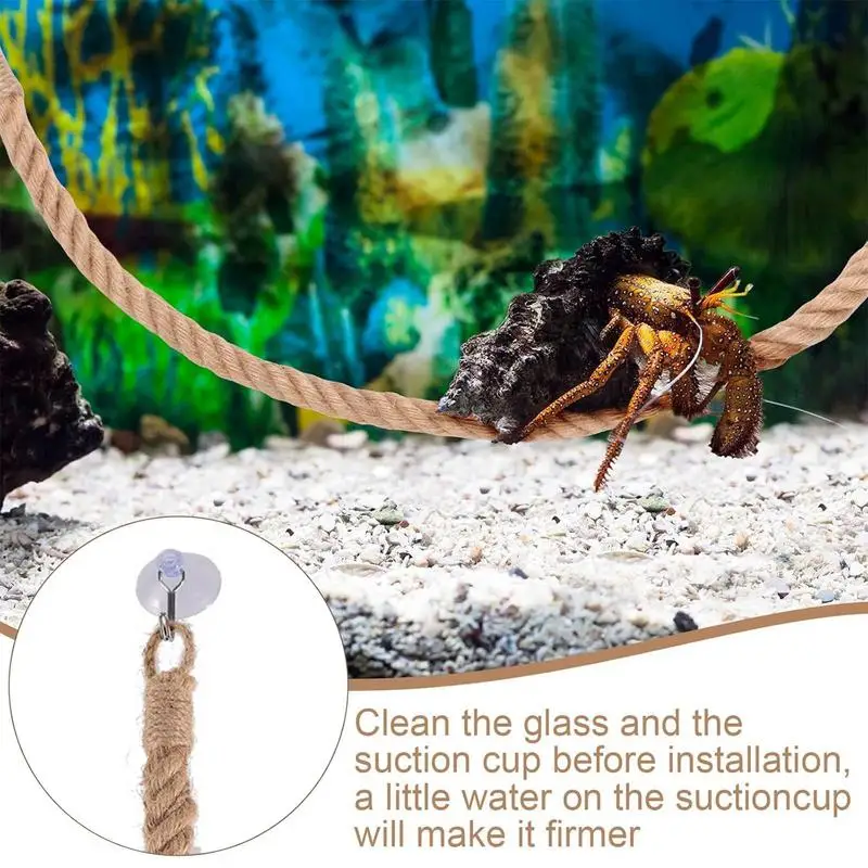 

Climbing Rope Toy For Hermit Flexible 21.6in Sturdy Reptile Vines Toys Suction Cup Long-Lasting Hermit Crab Reptile Tank