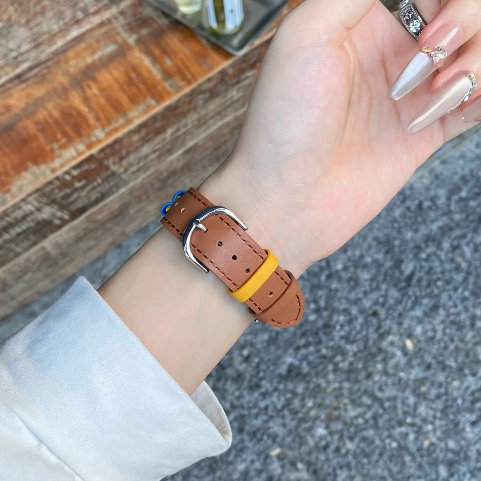 Handmade Love Leather Strap For Apple Watch Band 46mm 38 40 41 44 42 45 49 mm Bracelets iWatch Series 10 9 8 7 6 5 4 SE Ultra 2