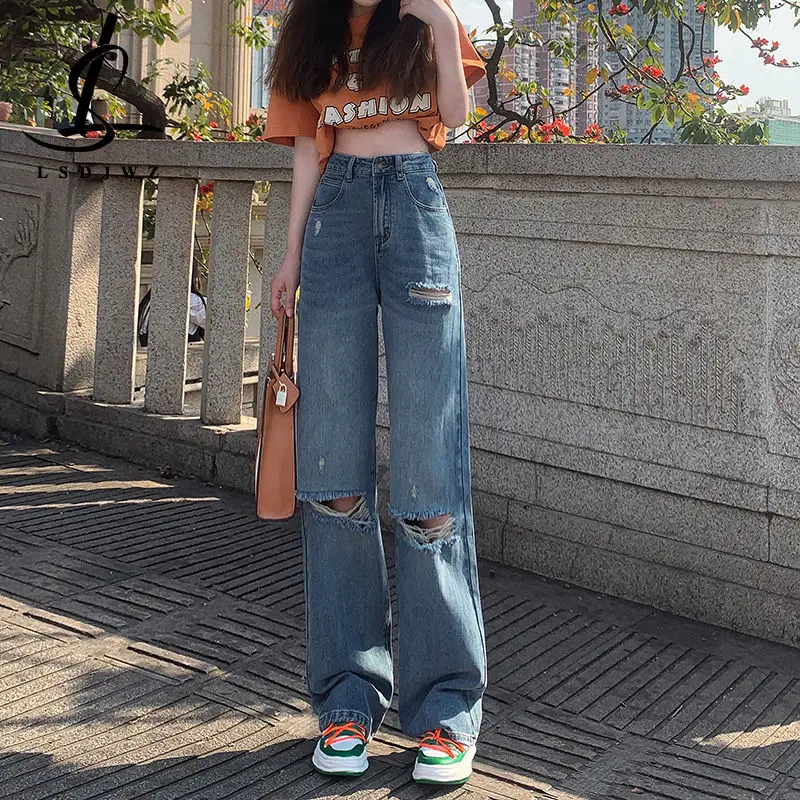 

Baggy Jeans Woman High Waist Denim Women's Pants Straight Leg Jeans Newjeans Korean Fashion Female Clothing Vintage Clothes