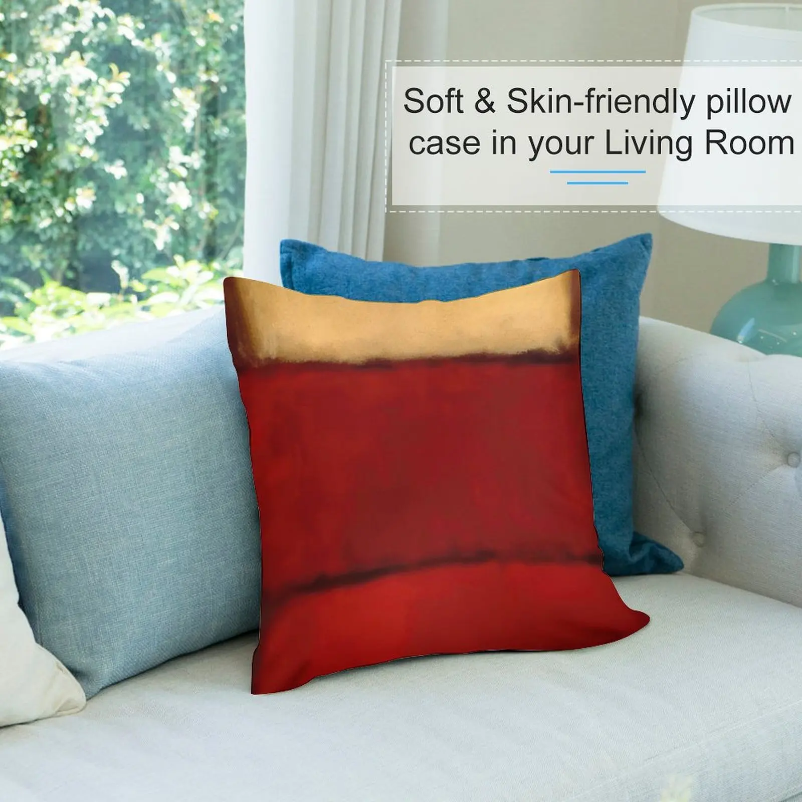 Juste de coussin décorative pour canapé, taie d'oreiller, rouge, marque Rothko, 1964