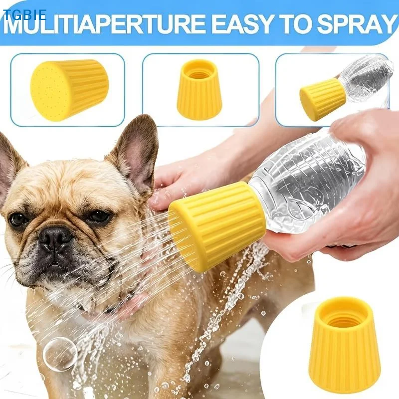 [TL]Portable Handheld Bottle Shower Head White Universal Threaded Adapter 1Pcs for Travel Hiking Car Washing Use