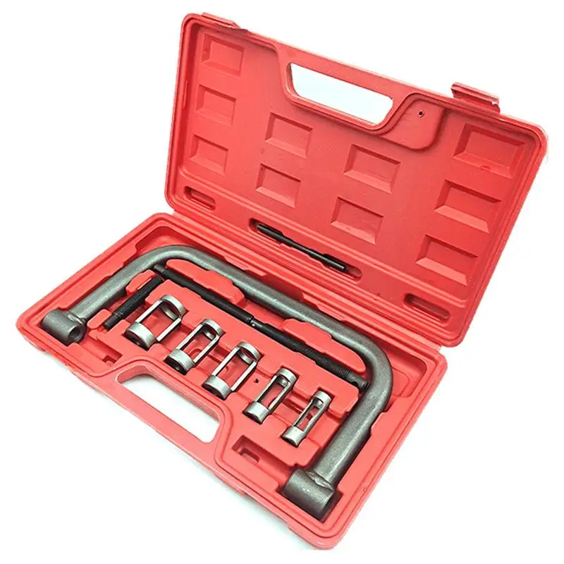 

Valve Spring Tool Kit Valve Spring Compressor Tool Kit Extension Rods Spring Clamp Tool Kit Disassembly-Free Operation For Small