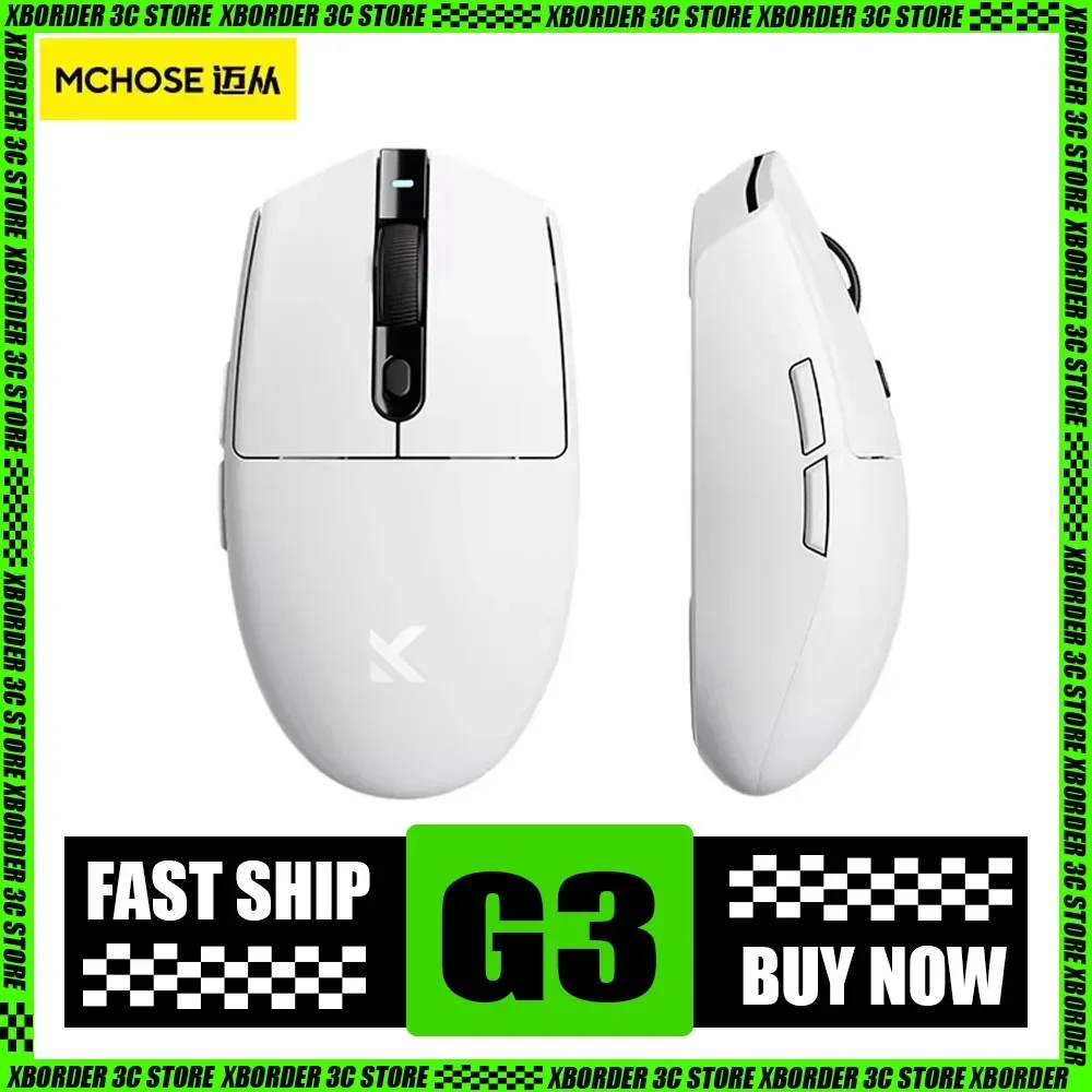 

Mchose G3 Wireless Mouse 8k Paw3395 Three Mode Bluetooth Long Battery Life Gaming Mouse Lightweight Pc Gamer Accessories Office