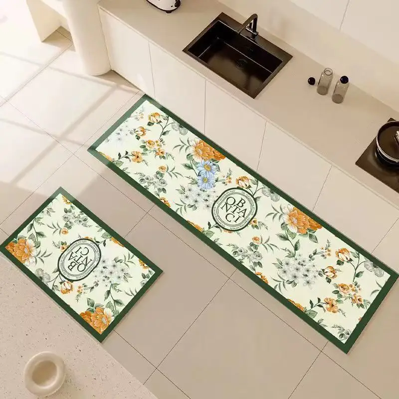 VIKAMA 1/2pcs Modern Light Luxury Kitchen Floor Mats Kitchen Accessories Anti-Slip Corridor Carpets Bathroom Absorbent Foot MATS