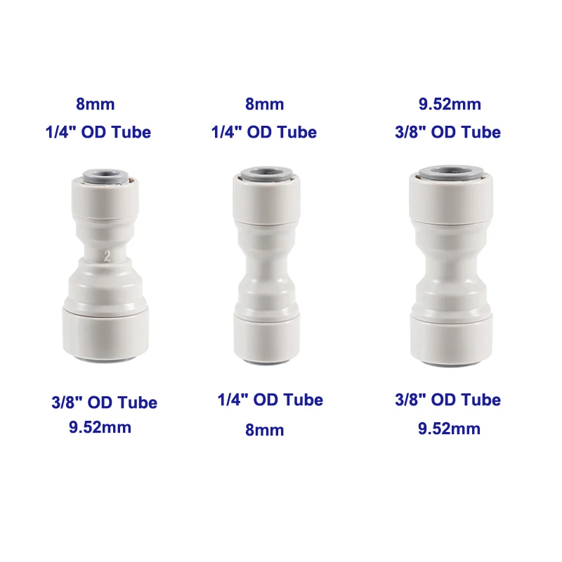 6pcs Plastic Reducing Straight Union Connector,Tube Push In Fittings 3/8