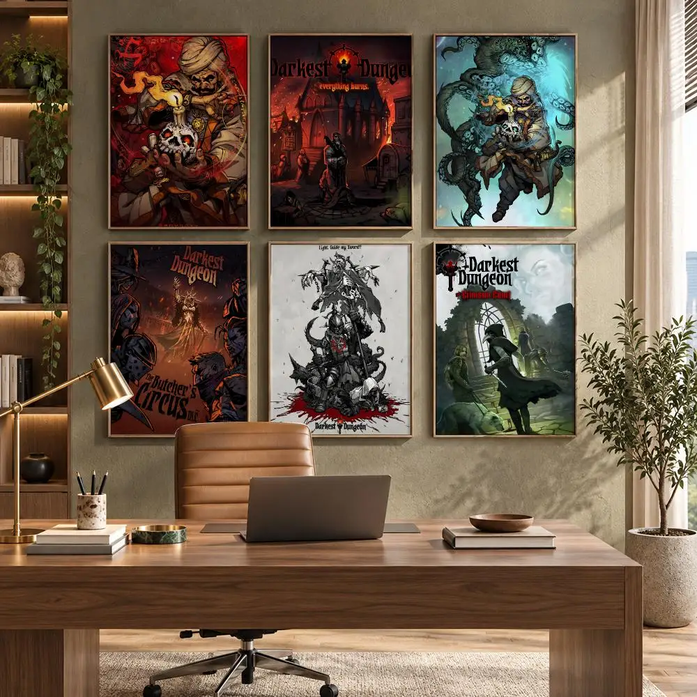 Role Playing D-Darkest Dungeon Poster High-Quality Waterproof Wall Decal for Study, Living Room & Garage, Great Gift for Fans