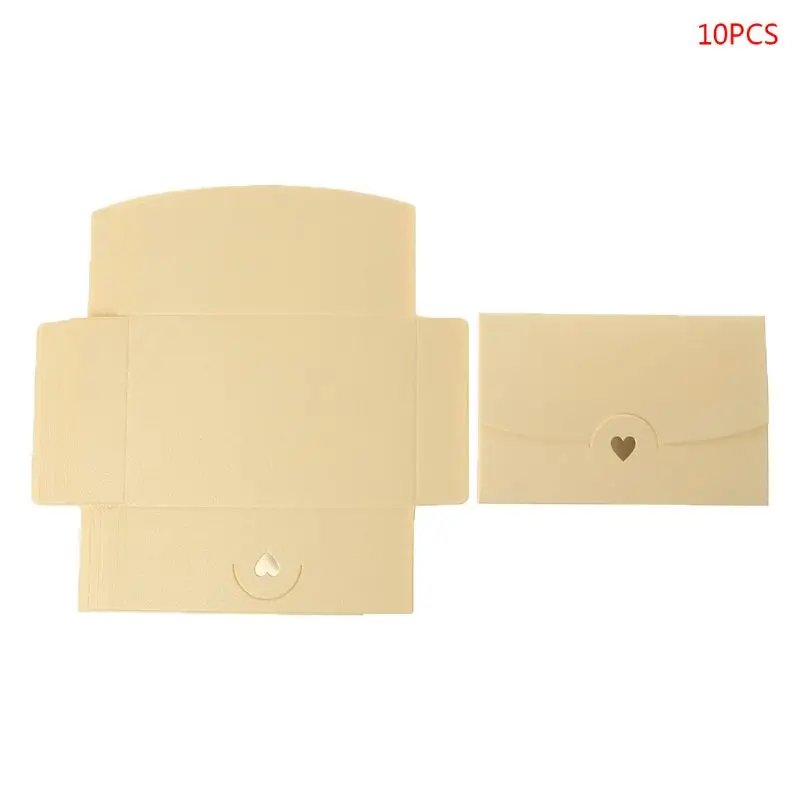 Y1UB 10pcs Blank Mini Heart Retro Paper Envelopes Wedding Party Invitation Envelope