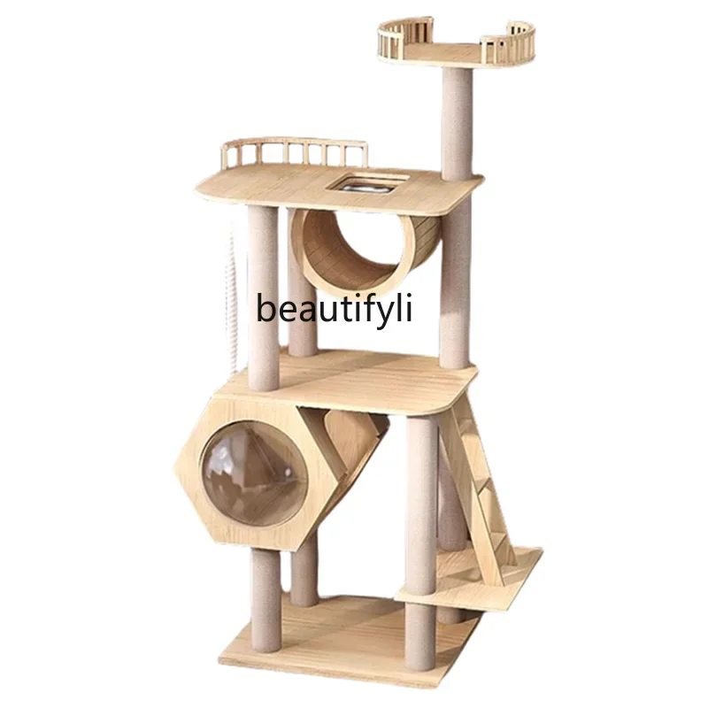 

LXПобутовая рама для лазанья из цельного дерева для кошек, кошачье гнездо, стойка для дерева, платформа для прыжков, колонна для скалолазания IntegratedSSS