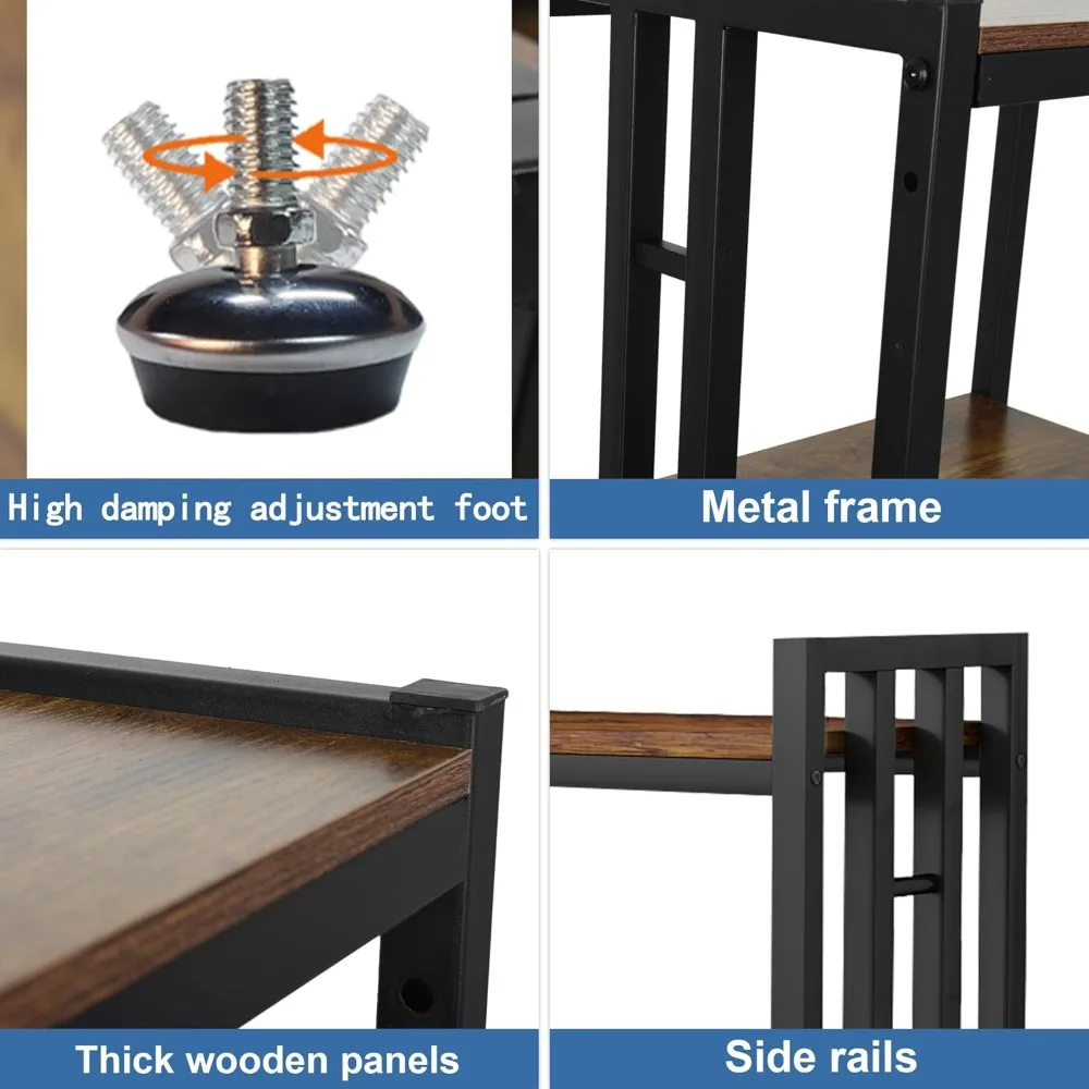 Scaffale da cucina a 6 livelli con ripiano multiuso, mini frigorifero e supporto per microonde, bar da caffè, ripiani regolabili