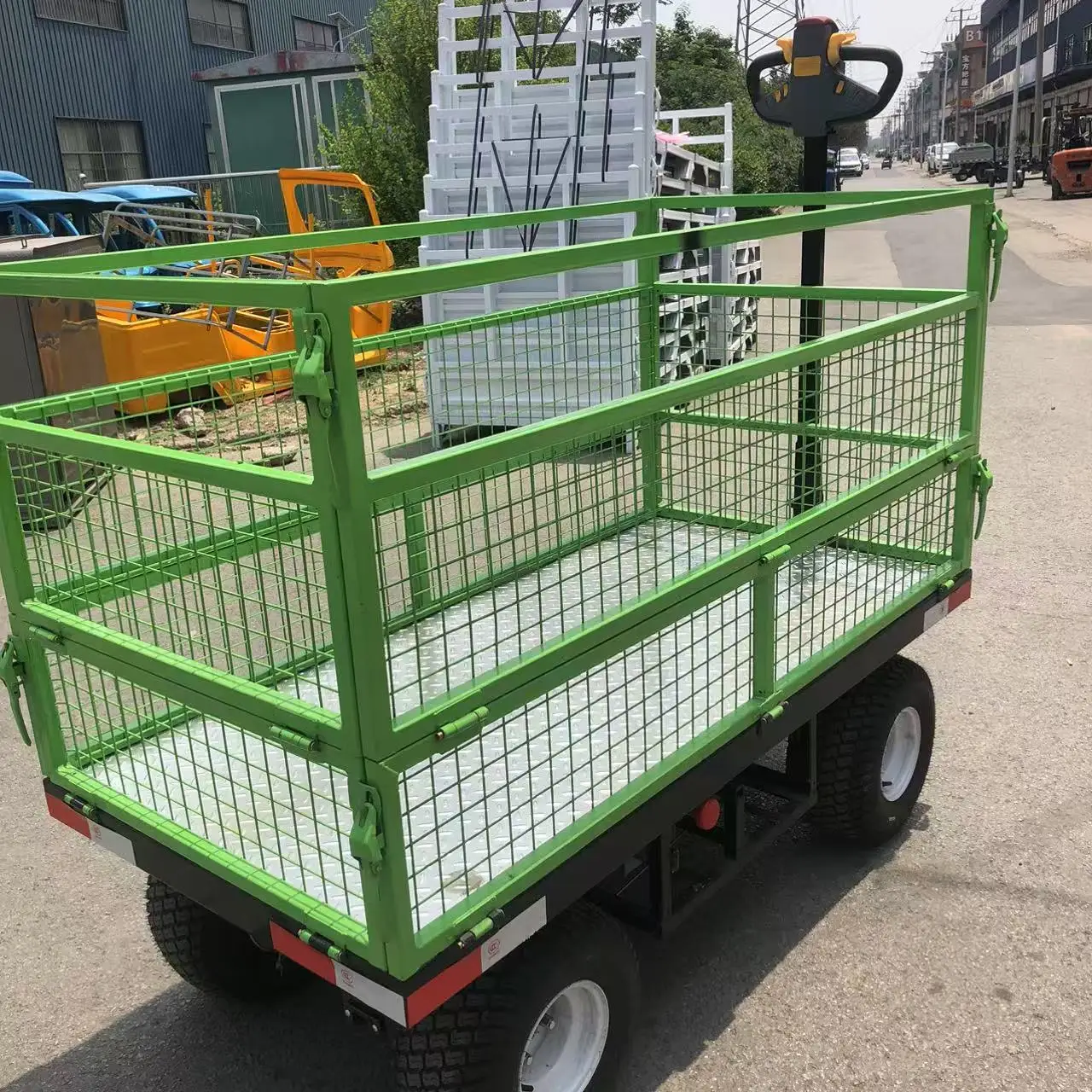 Tunnel 2.5 Ton 3 Ton Electric Hand Cartt Small Flatbed Truck with Removable Seat Electric Handling Trolley Farm Transportation