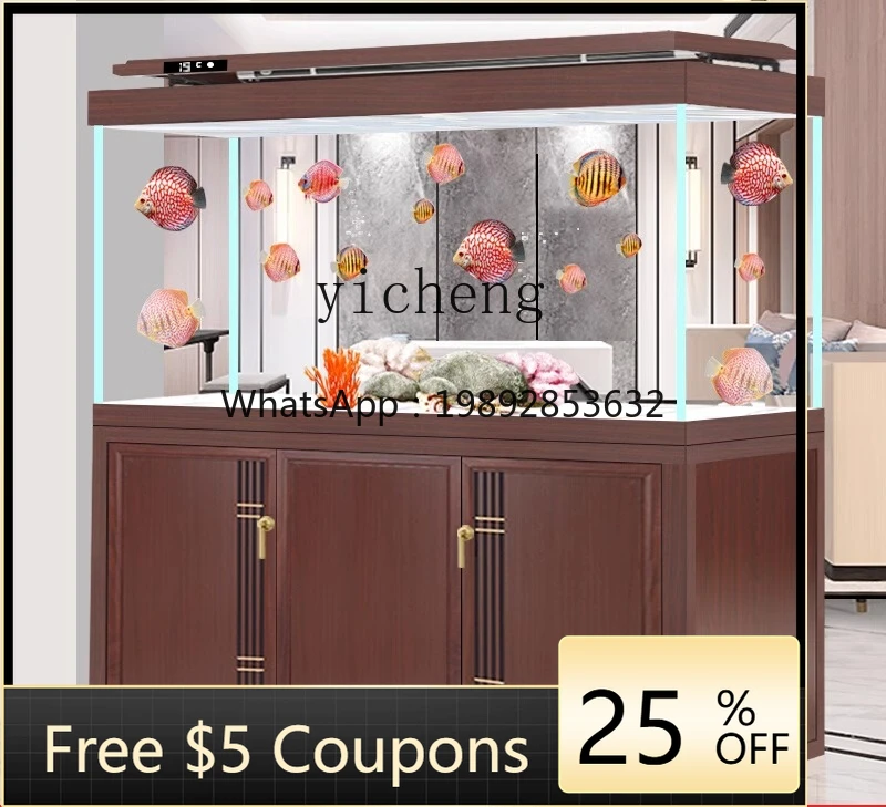 

Аквариум YGG без трубок, с нижним фильтром, для гостиной, большой, бытовой, без трубок, с перегородкой, ультрабелый, для арованы