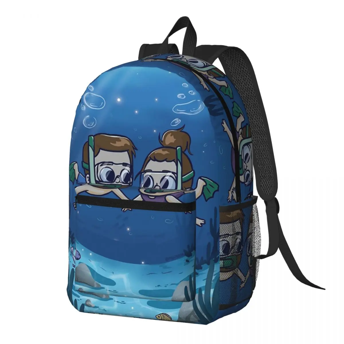 Under Water Couple - Pibubear Backpack Daypack Large Capacity Children BookBag School Bag Shoulder Bags for Men Women
