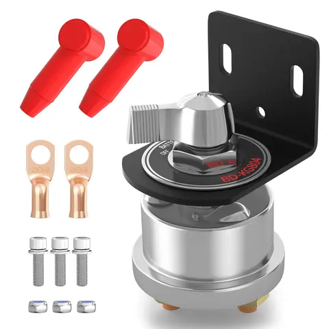 DaierTek 12V 200A High Current Battery Disconnect Switch with Side Post Mounting Bracket Cut Off Switch  Master Switch for Car