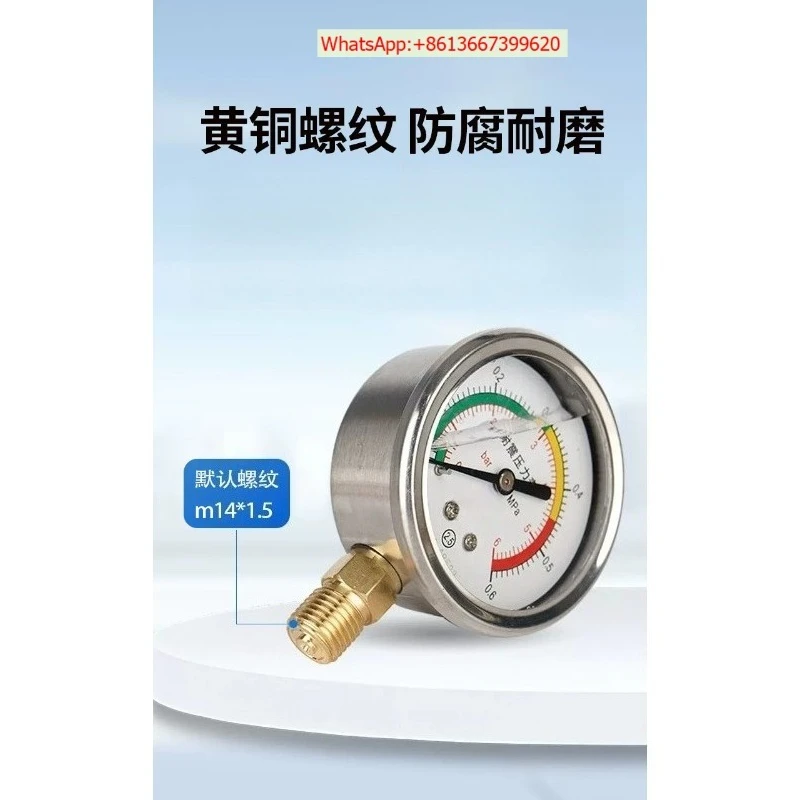 Stainless steel seismic pressure gauge Y60 radial vacuum negative pressure