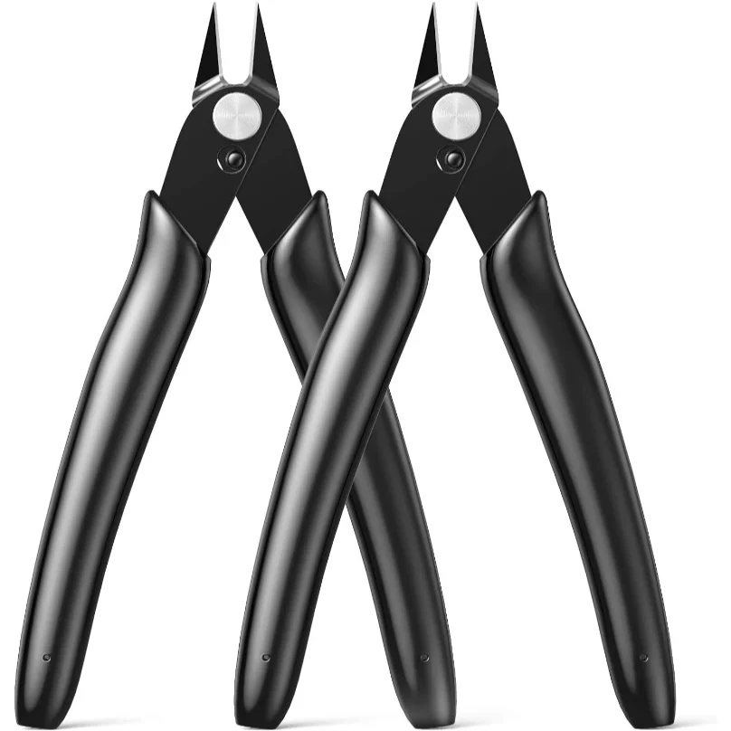 Wire Cutter 2PCS Precision Flush Cutters Side Cutter Small Cable Snips Diagonal Pliers for 3D Print,Plastic Models,Jewelry