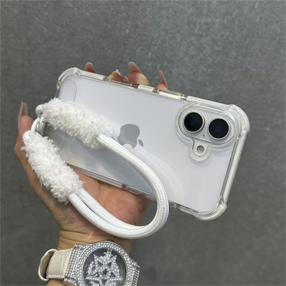Hybrid-Bumper-Schutzhülle Transparent mit Handgelenkschlaufe für iPhone 18 15 17 11 12 13 14 16 Pro Max Plus Stoßfeste Airbag-Hülle – Detail 2