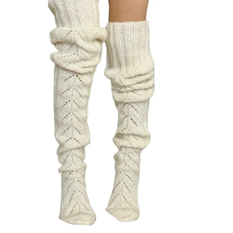 2025 Solid Knitted Long Socks Autumn Winter Thicken Warm Foot Cover Women Loose Crochet Socks Boot Cuffs Soft Comfortable Socks