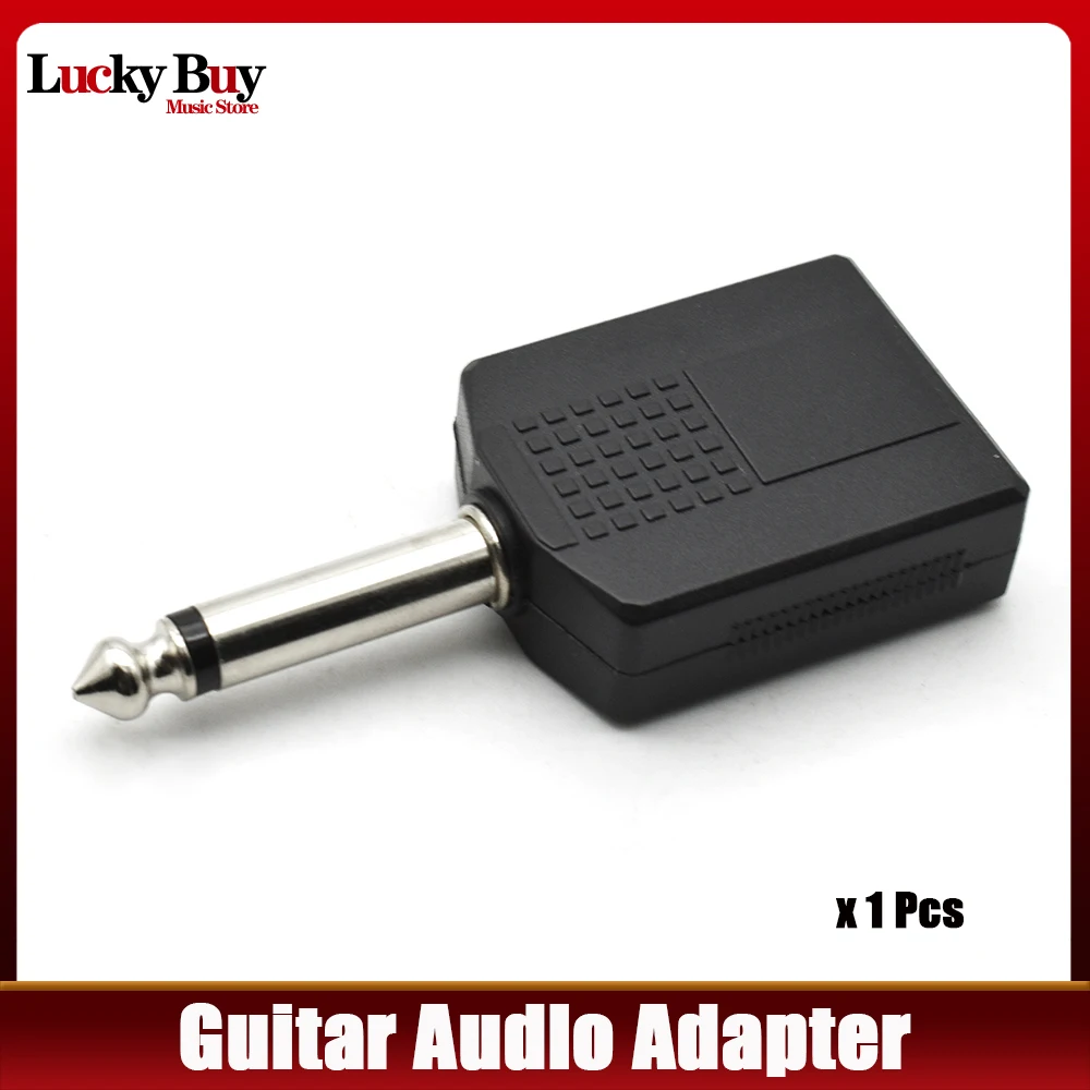 

Guitar Audio Cable Connector Mono 1/4" Y Splitter 6.35mm Connector 1 to 2 Connector Jack