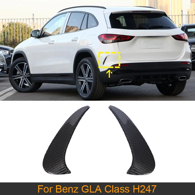 Carbon Fiber Rear Bumper Splitters Canards For Mercedes-Benz GLA Class H247 GLA250 GLA35 AMG 4D 2020 2021 Car Rear Air Vent Trim