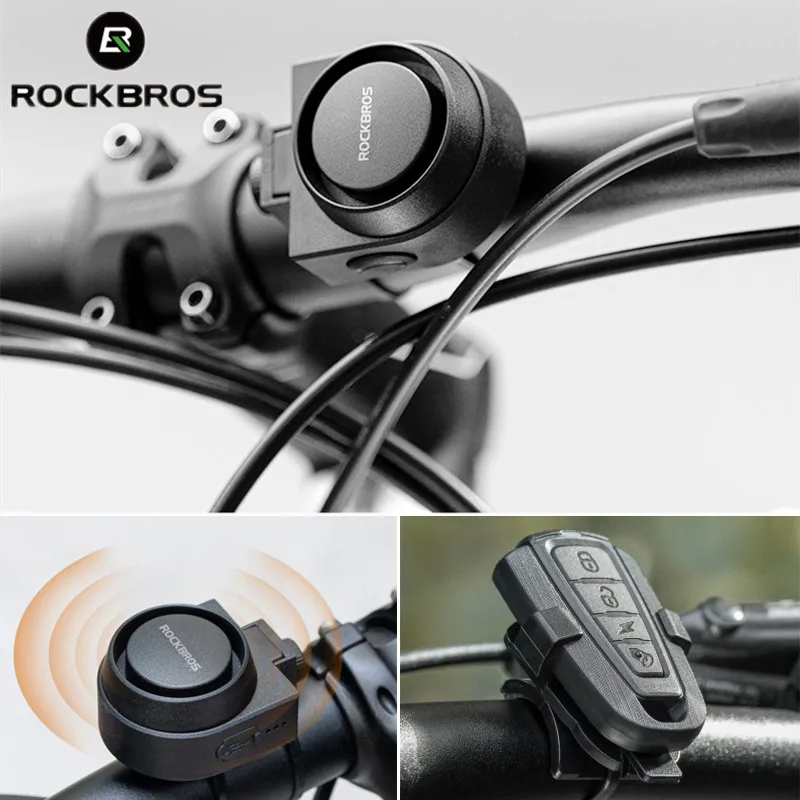 ROCKBROS Bike Bell Waterproof Anti-Theft Cycling Bells Ring Type-C Remote Control Electric Horn Bicycle Bell Accessories