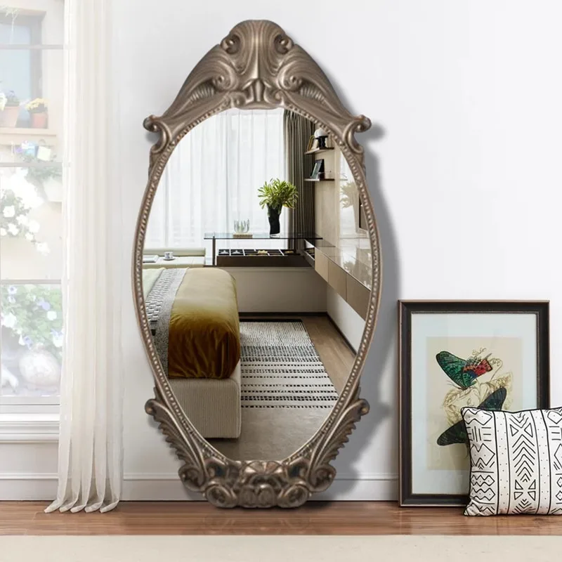 Custom French retro full-body mirror wall-mounted dressing mirror household makeup mirror