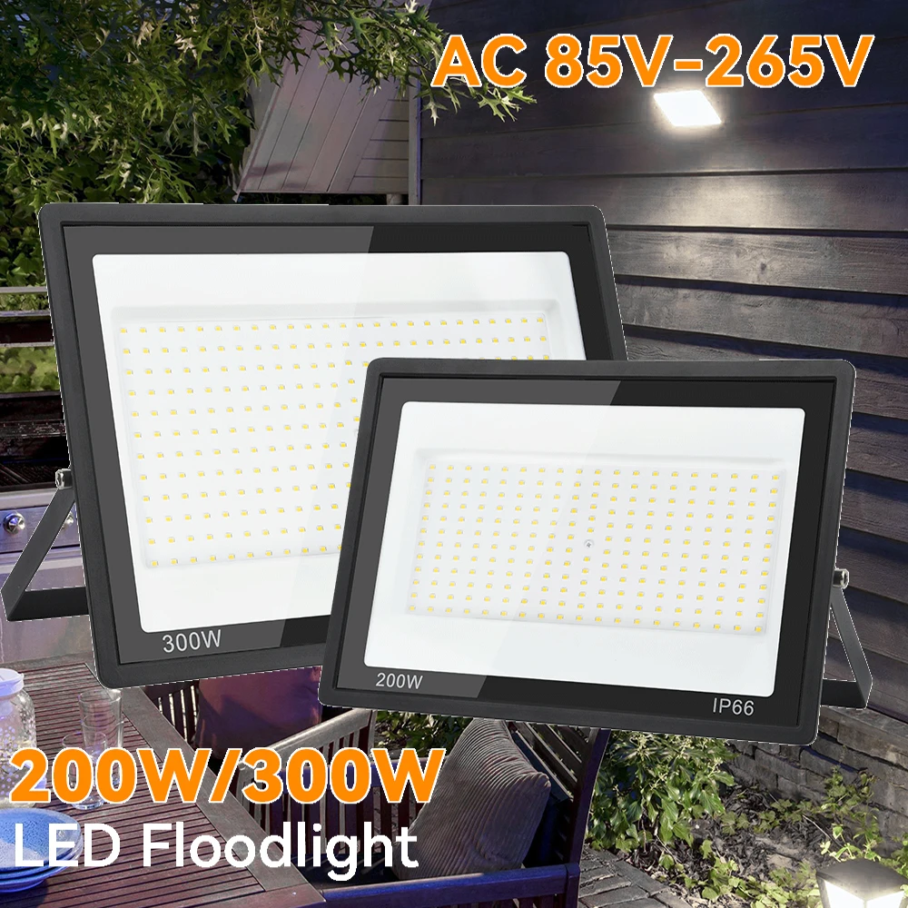 LED Reflector Light 200W 300W LED Floodlight AC85V-265V Outdoor Lighting High Brightness Gate Wall Flood Lights For Garden Yard