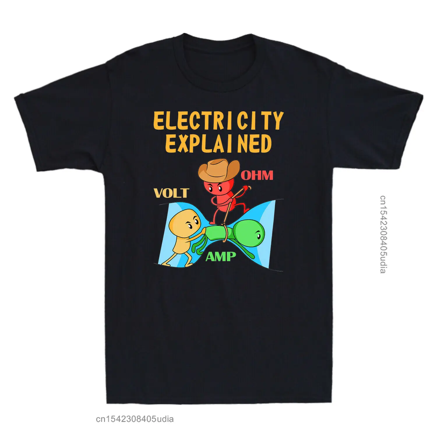 Ohm Volt Amp Electricity Explained Funny Electrician Nerd Men\'s Designer T Shirt Loose Men Tshirt New Design Cool T-Shirt