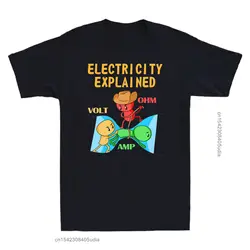 Ohm Volt Amp Electricity Explained Funny Electrician Nerd Men's Designer T Shirt Loose Men Tshirt New Design Cool T-Shirt