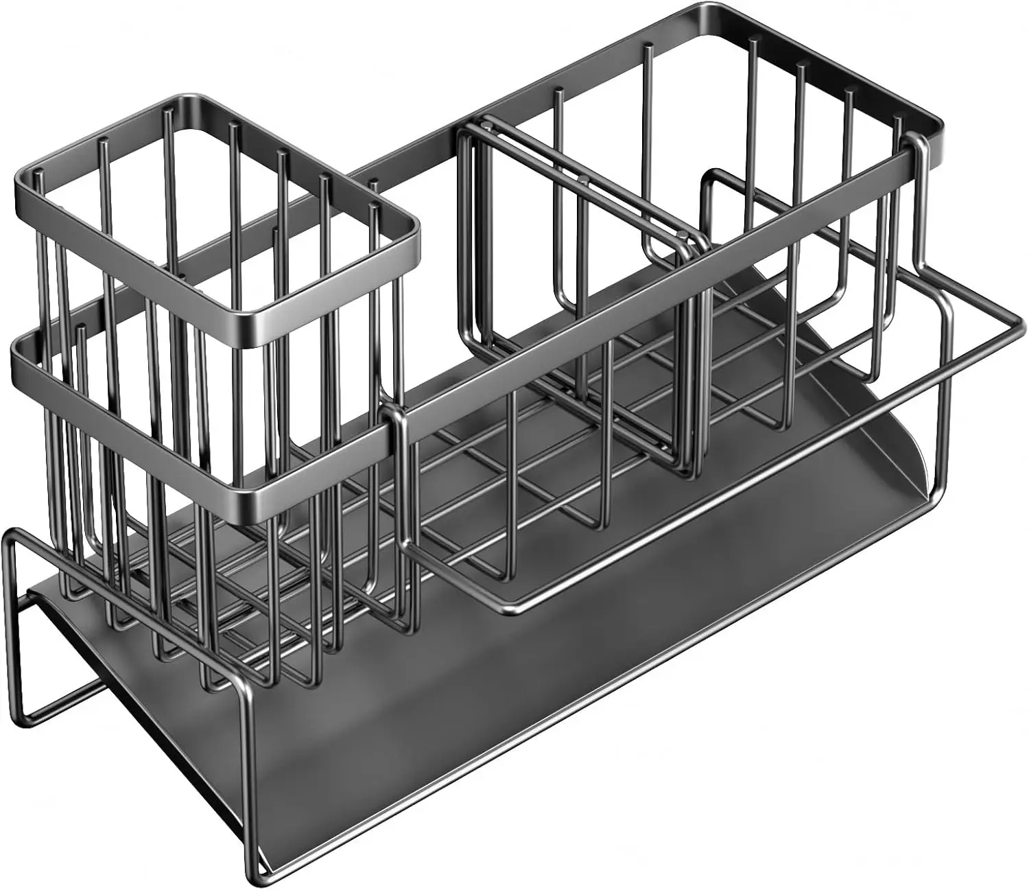 

Kitchen Sink Caddy Organizer, Black Metal Storage Rack with Adjustable Dividers, 9.25 x 3.97 x 6.37