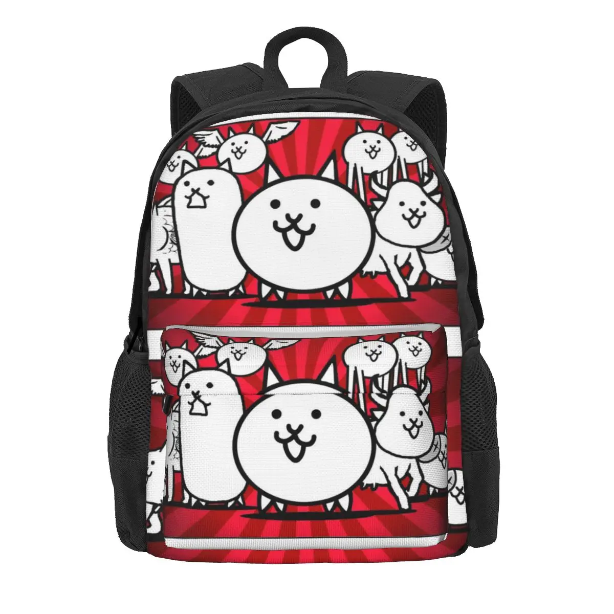 Nyanko Great War Battle Cats Backpacks Boys Girls Bookbag Students School Bags Cartoon Kids Rucksack Shoulder Bag Large Capacity