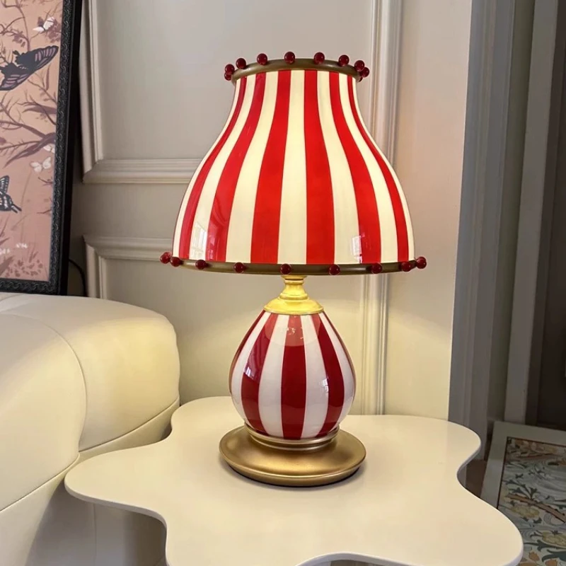 

American Designer Circus Ceramics Table Lamps LED Living Room Bedroom Bedside Study Background Retro Art Decorative Desk Lights