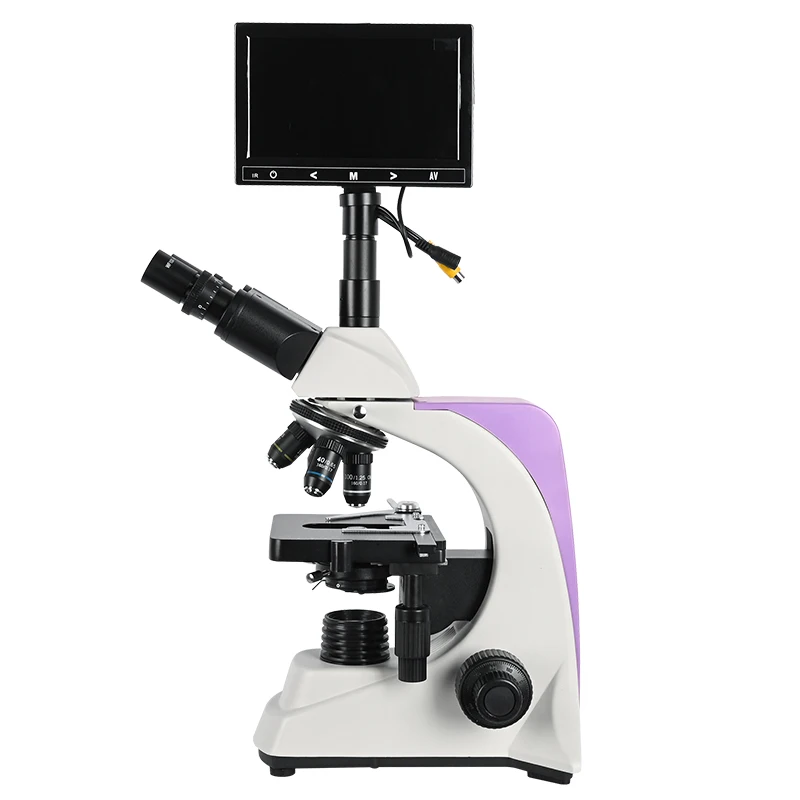 7 inch LCD Video electronic digital Microscope Trinocular Biological lab zoom 40X-2500X led 2MP binocular compound BM-500T-4