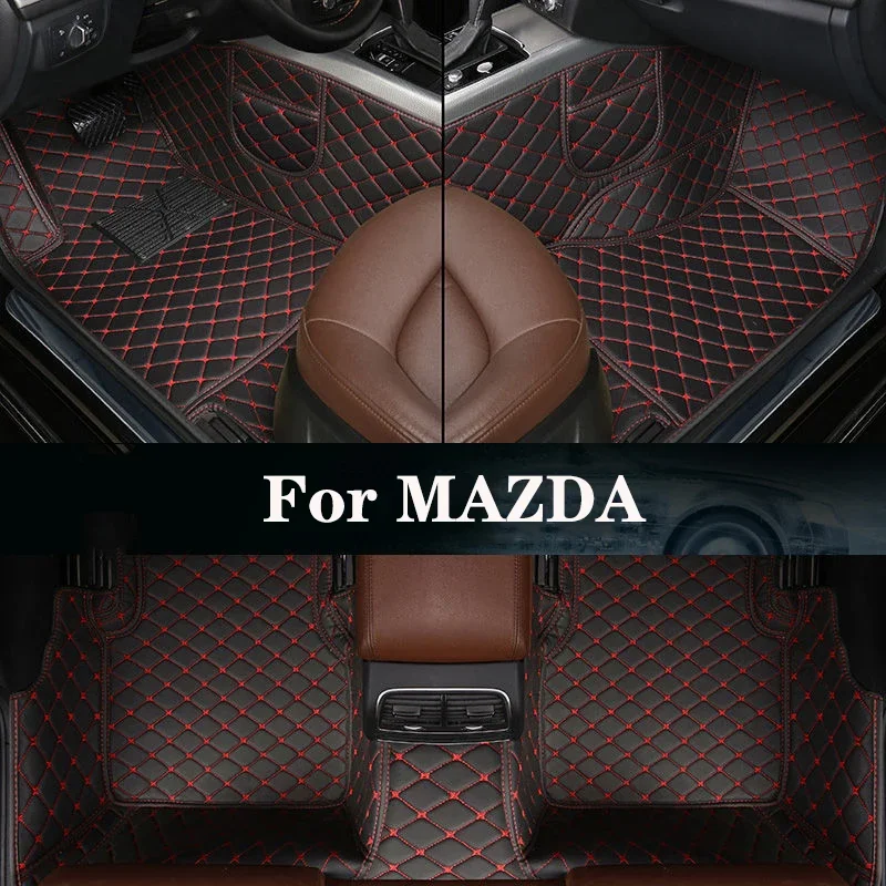 

New Side Storage Bag With Customized Leather Car Floor Mat For MAZDA MX-5 Miata Mazda 5(5seat) Mazda 6 RX8 RX-7 Auto Parts