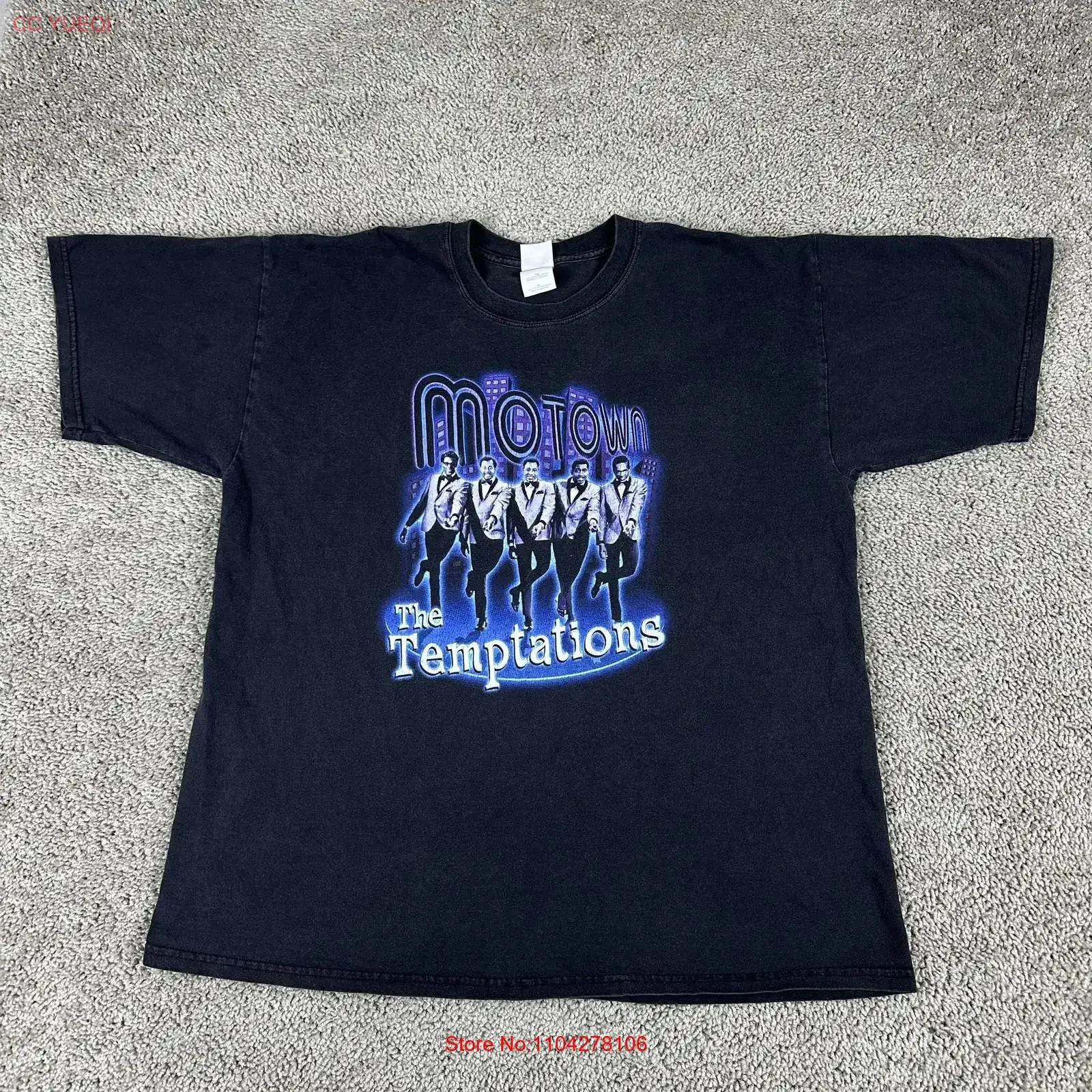 The Temptations T Shirt Mens XL Black Motown Band Emperors of Soul vintage Washed designer clothes Stretched Soft Slightly