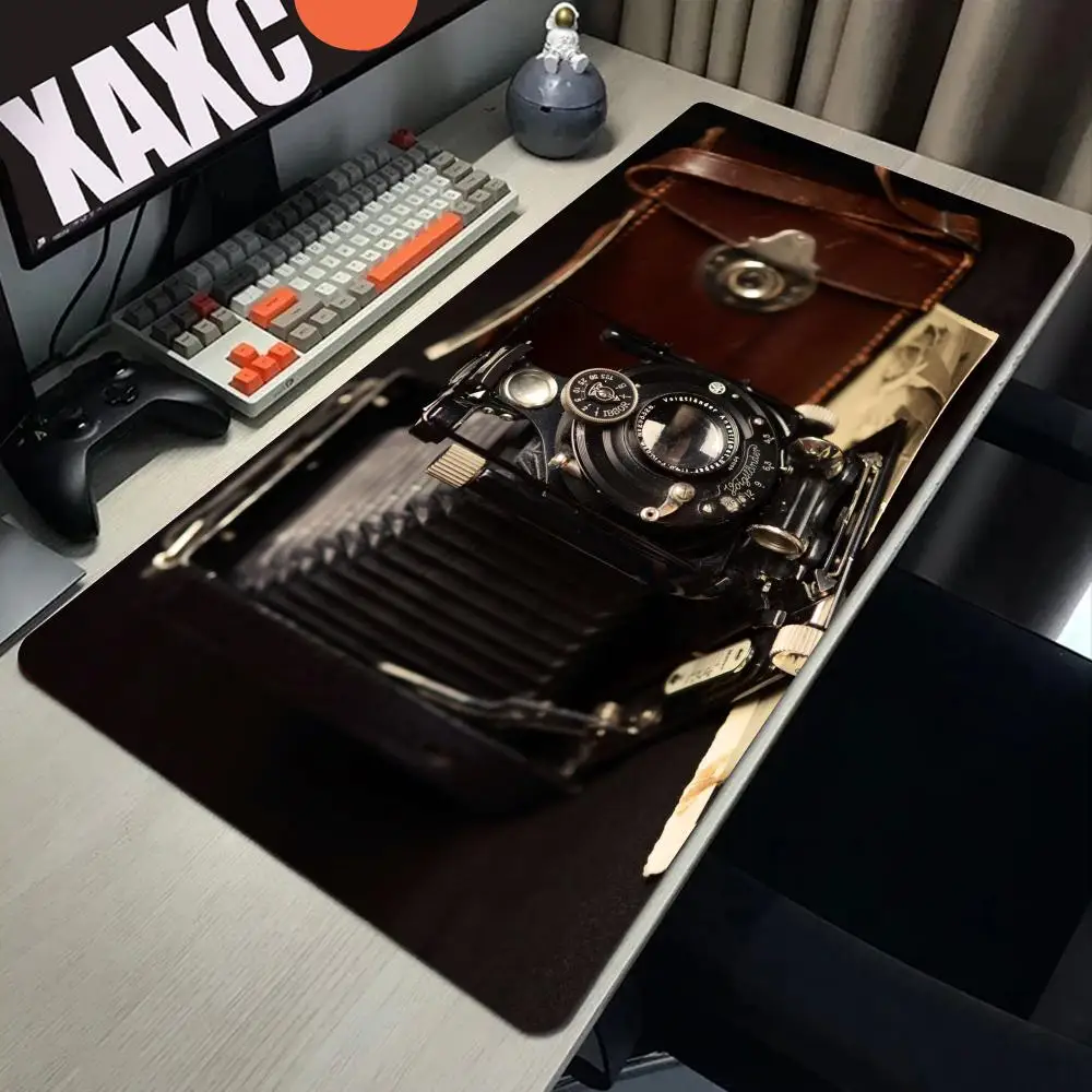 Tapis de souris classique Vintage pour appareil photo, xxxl, grand tapis de pensée pour Gamer, en caoutchouc naturel, pour bureau, PC, Design 90x40cm