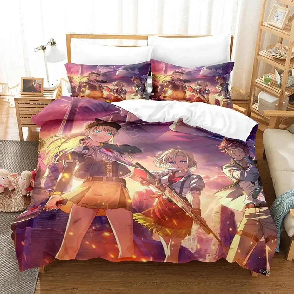 Anime Legend of Heroes Bedding Set Duvet Cover Bed Set Quilt Cover Pillowcase Comforter king Queen Size Boys Adult Bedding Set