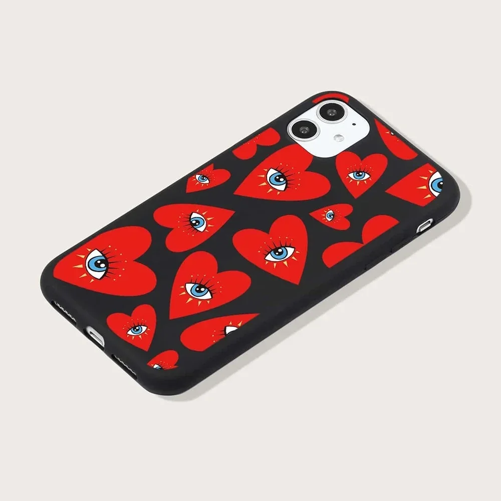 Turkey Evil Eyes Phone Case for iPhone 16 15 14 13 11 12 Pro MAX Mini SE XS XR X 7 8 Plus Heart Black Silicon Soft Cover Fundas