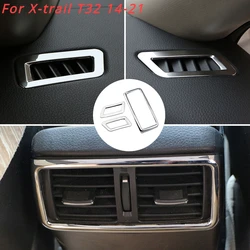 Car Front Rear AC Vent Decoration Trim Sticker for Nissan Xtrail X-trail T32 Rogue 2014-2020 ABS Air Condition Outlet Cover
